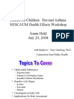 Effects On Children: Beyond Asthma NESCAUM Health Effects Workshop Joann Held July 29, 2008