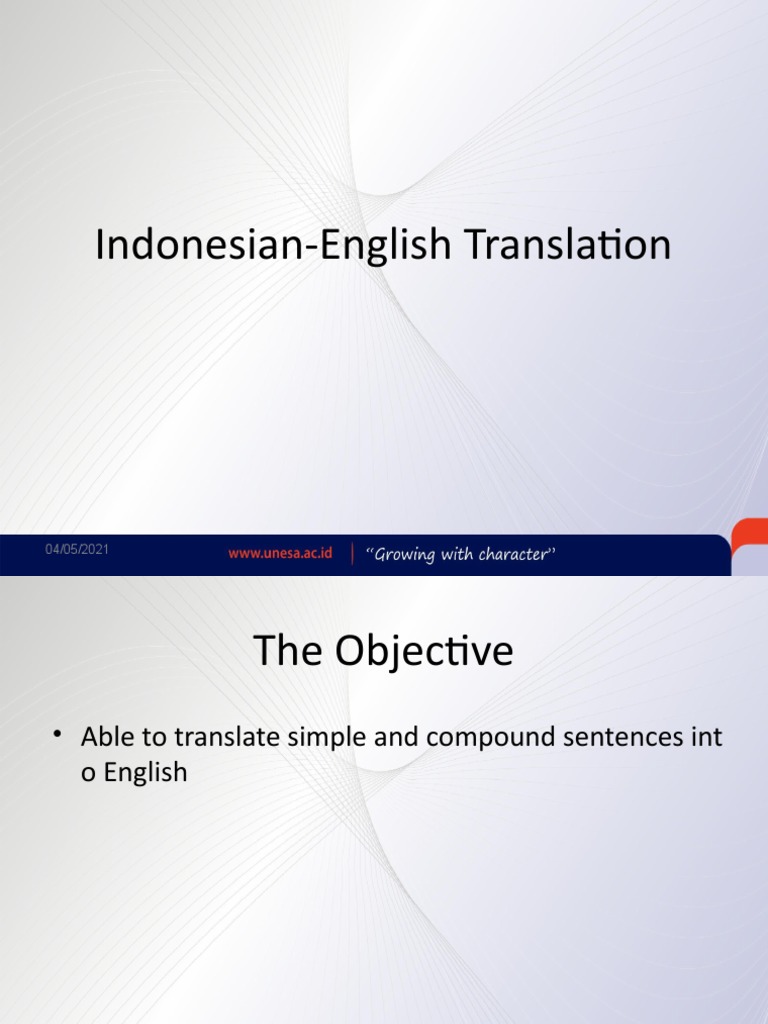 Indonesian English Translation PDF Translations English Language