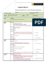 Logbook Week 8: Logbook of Learning, Teaching, and Assessment Ac VI Es For Professional Experience 4