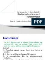 Review Seluruh Materi Transformator: Teknik Elektro Universitas Gunadarma