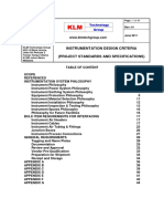 Project Standards and Specifications Offshore Instrumentation Criteria Rev01