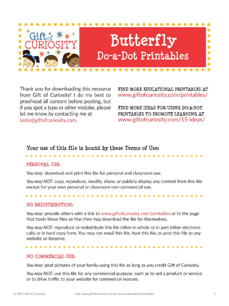 Butterfly Do A Dot Printables | PDF