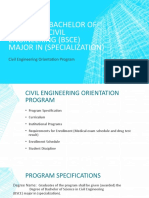 Degree of Bachelor of Science in Civil Engineering Orientation