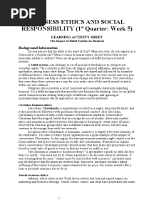 Business Ethics and Social Responsibility (1 Quarter: Week 5)