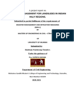 Disaster Management For Landslides in Indian Hilly Regions.: A Project Report On