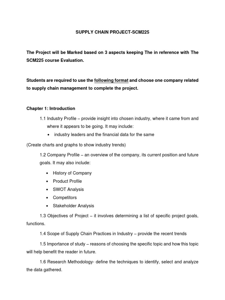 Supply Chain Management Project Guide | PDF | Supply Chain | Supply ...