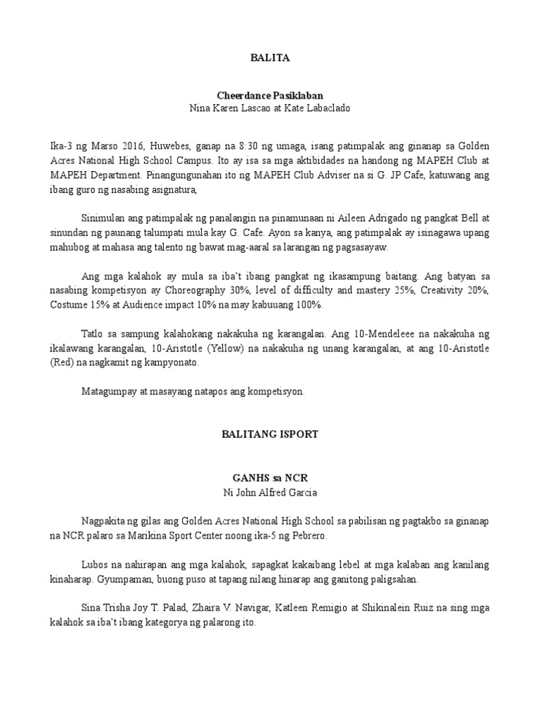 Balita | PDF