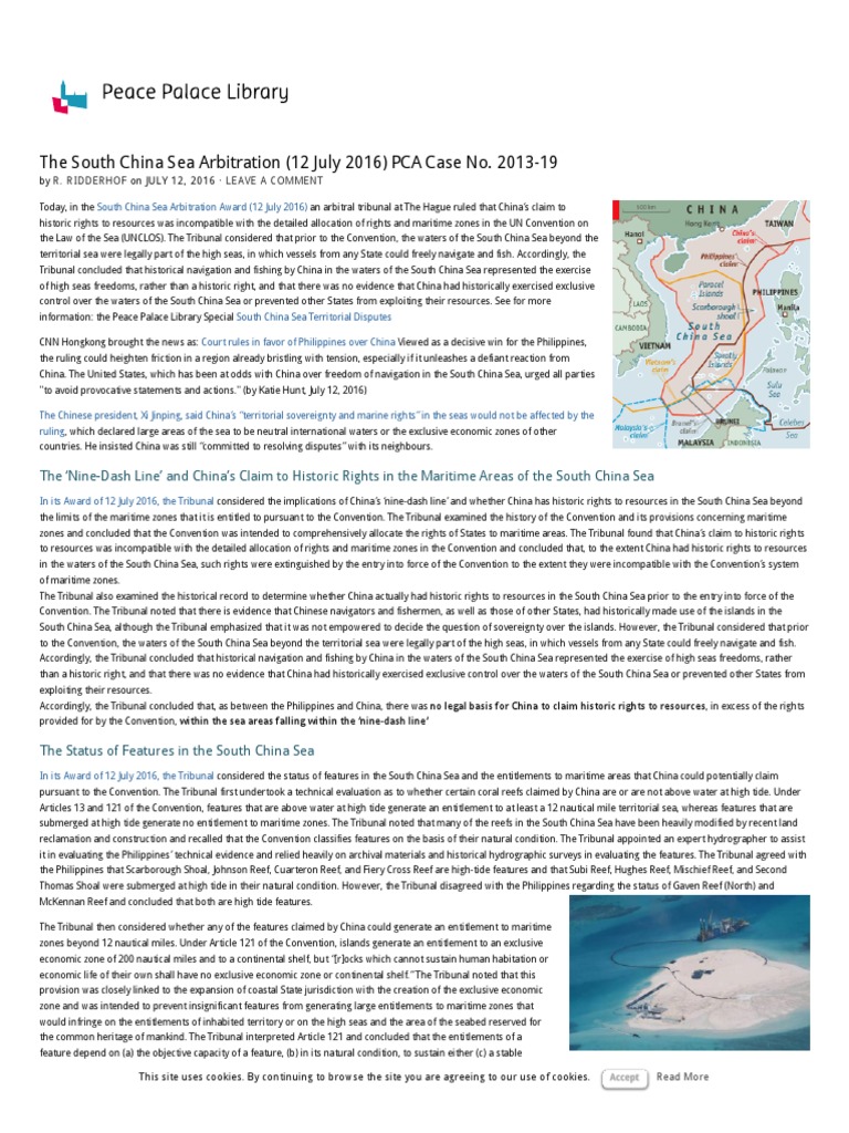 South China Sea Arbitration Case Digest | PDF | South China Sea ...