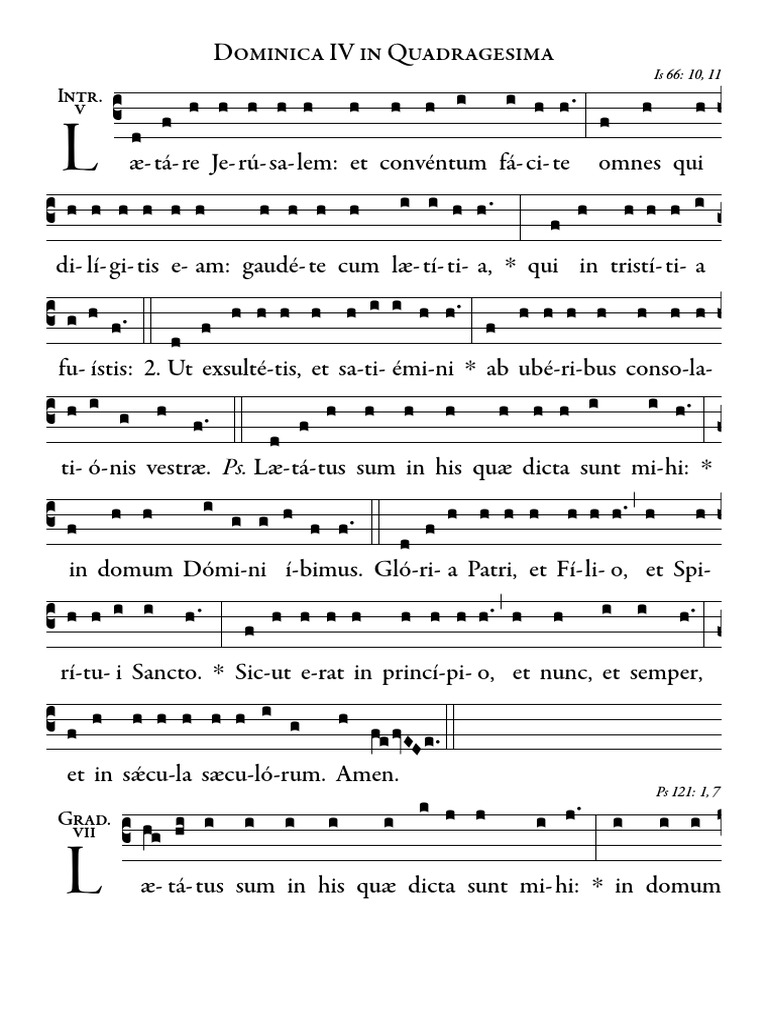 Missa Dominica Iv In Quadragesima Psalm Toned Pdf
