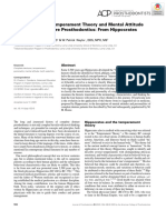 Evolution of The Temperament Theory and Mental Attitude in Complete Denture Prosthodontics: From Hippocrates To M.M. House