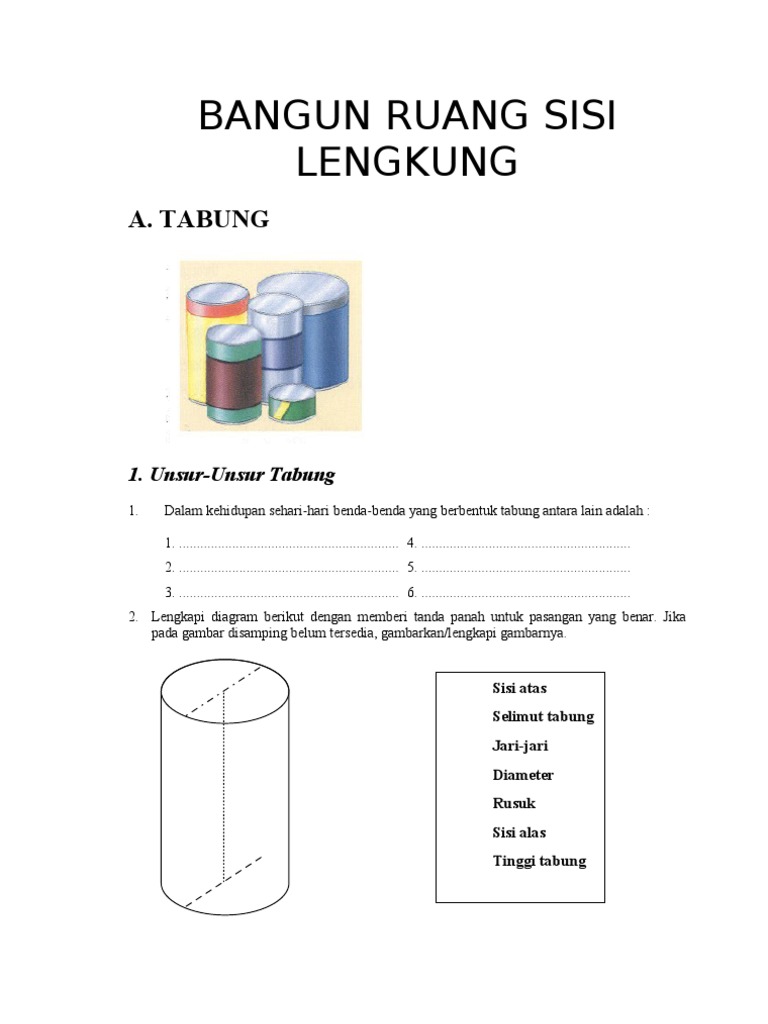 Contoh Soal Bangun Ruang Sisi Lengkung Dan Jawabannya