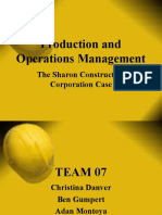 Production and Operations Management: The Sharon Construction Corporation Case