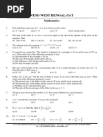 QP - West Bengal - Ntse Stage 1 2020-21 - Sat