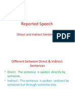 Reported Speech: Direct and Indirect Sentences