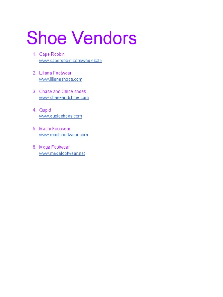 Shoe Vendors PDF