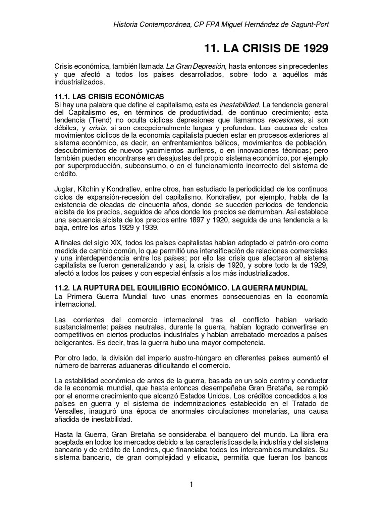 El Crac Del 29 | PDF | Gran depresion | Nuevo acuerdo