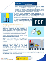 Ficha Informativa COVID 19 N 5 Claves para La Desinfecci N de Los Hogares