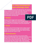 Faktor-Faktor Yang Memengaruhi Perkembangan Psikologis Anak: 1. Budaya