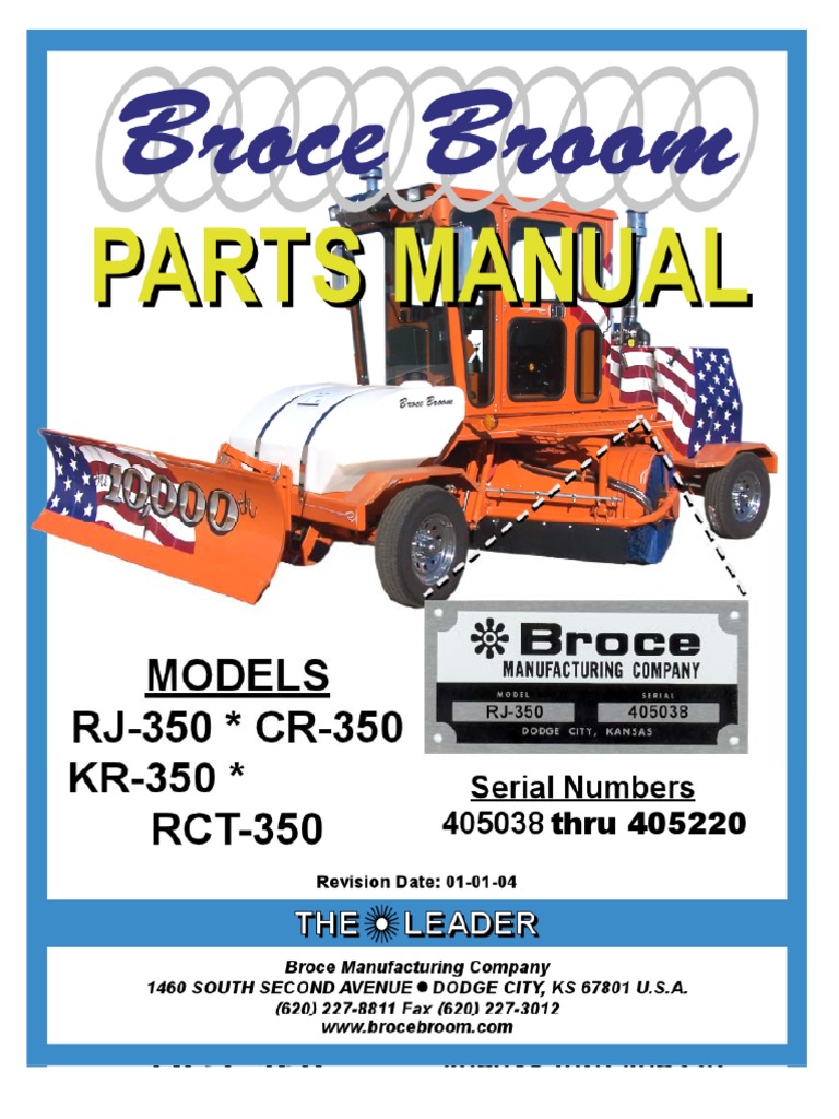 350 Series Broce Broom Parts Catalog 405038405220 PDF Nut