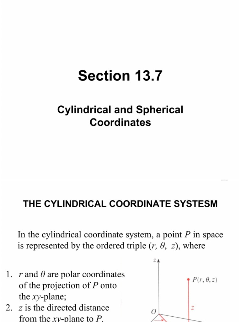 Spherical and Cylindrical Coordinate Systems PDF