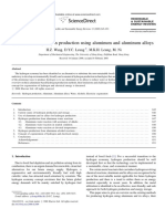 A Review On Hydrogen Production Using Aluminum and Aluminum Alloys