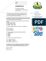 Evaluación 1° Periodo, 5°1, 5°2 y 5°3