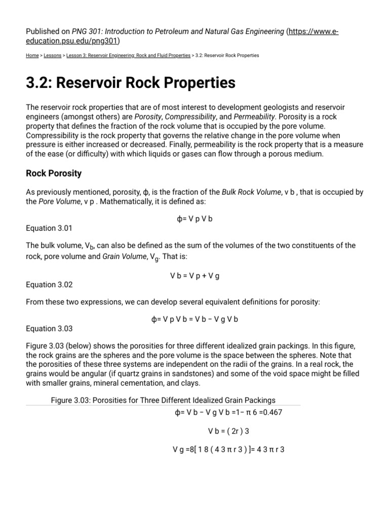 Reservoir Rock Properties Guide | PDF | Porosity | Permeability (Earth ...