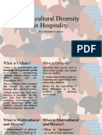 Multicultural Diversity in Hospitality: By: Gwendon O. Reyes