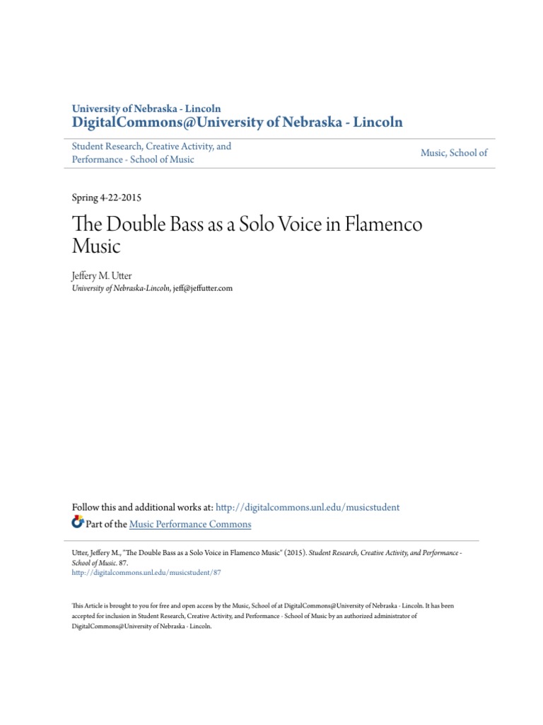 Flamenco Music. The Double Bass As A Solo Voice PDF Spanish Styles