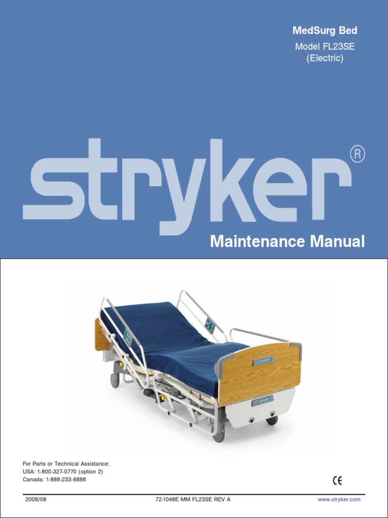 Stryker FL23SE MedSurg Bed Service Manual PDF Fuse (Electrical