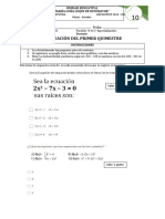 Matematicas 1ero Bachillerato PRIMER QUIMESTRE 1ERA EVALUACION