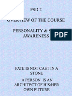 PSD 2 Overview of The Course Personality & Self Awareness