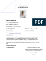 Curriculum Vitae Juan David Valenzuela Salas