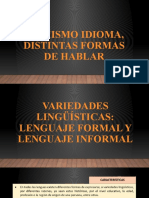 Un Mismo Idioma, Distintas Formas de Hablar Primera Parte