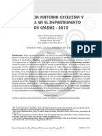 2011 Lactancia Materna Exclusiva y Parcial en El Departamento de Caldas - 2010