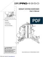 Weight System Exerciser User's Manual: Caution