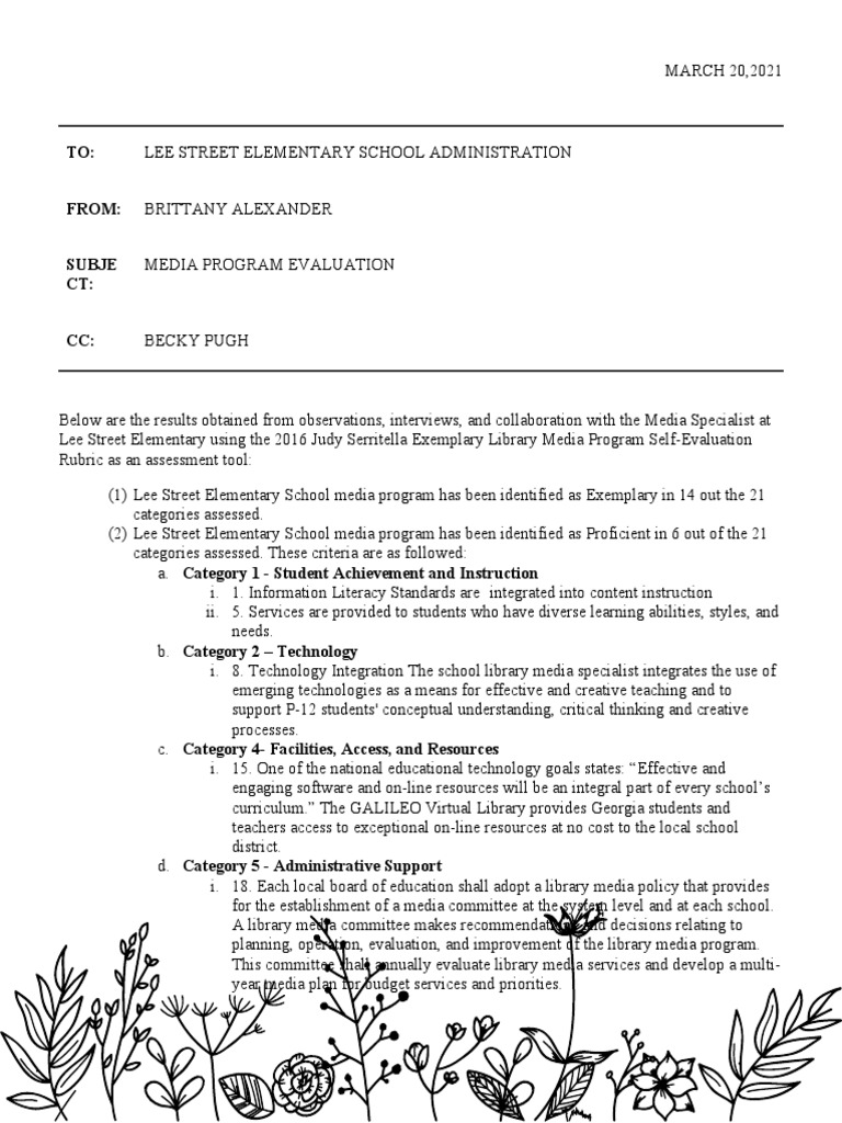 Program Evaluation Frit 7734 | PDF | Information Literacy | Teachers