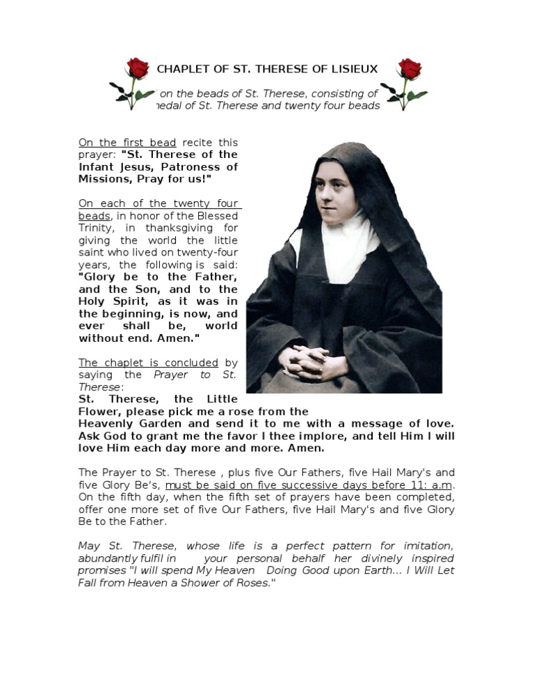 Chaplet of St. Therese Lisieux | PDF