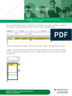 Matriz datos ordenamientos paneles