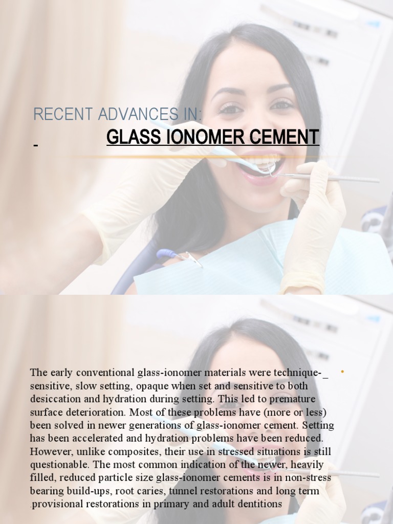 Glass Ionomer Cement: Recent Advances in | PDF | Dental Composite ...