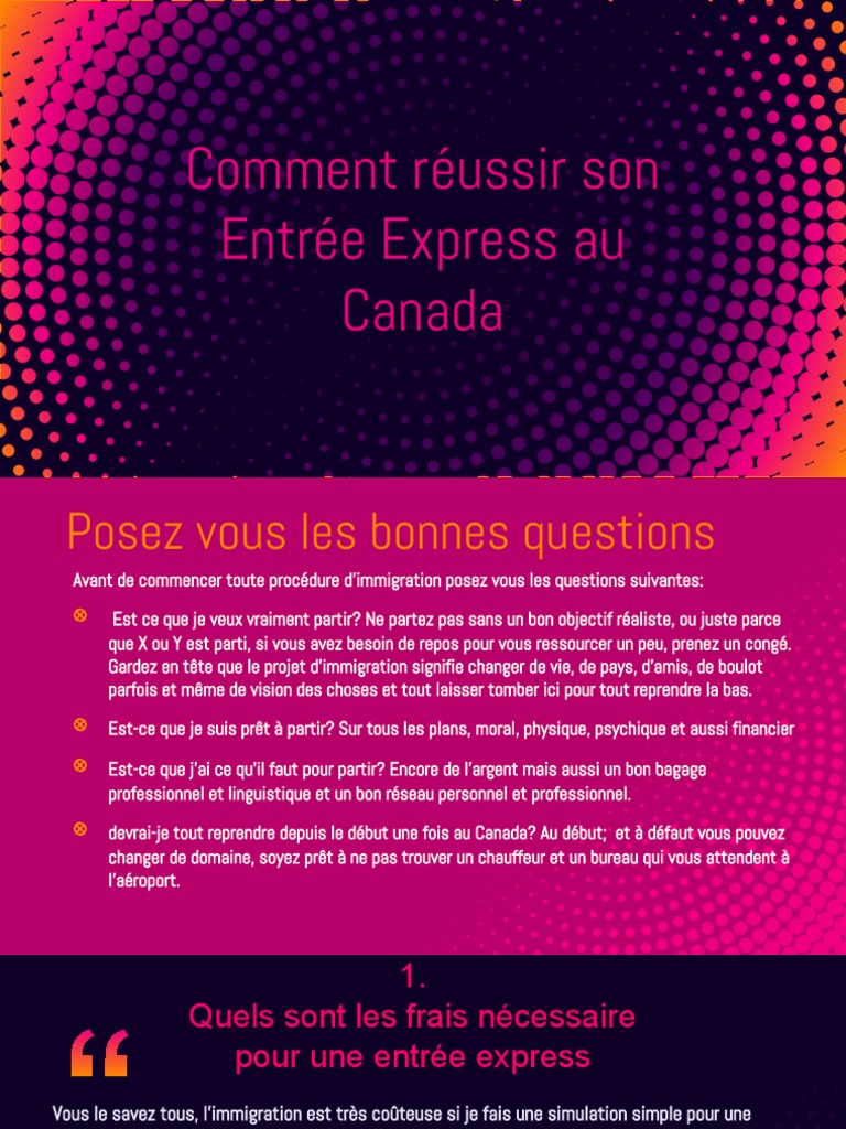 Réussir l'Entrée Express au Canada | PDF | Provinces et territoires du ...