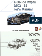 Toyota Celica Supra MK2 -84 Owners Manual