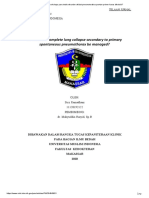 Bagaimana kolaps paru total sekunder akibat pneumotoraks spontan primer harus dikelola_