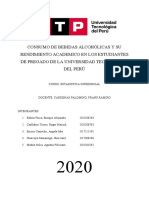 Consumo de Bebidas Alcohólicas en Los Estudiantes de Pregado de La Universidad Tecnologica Del Perú
