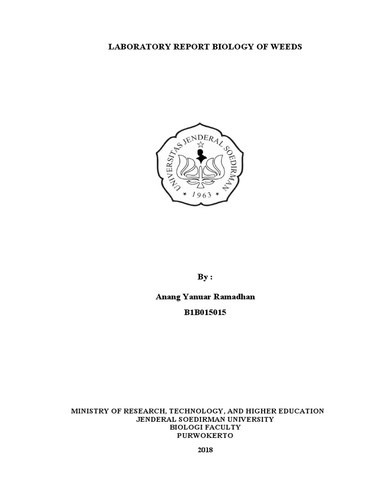 Laboratory Report Biology of Weeds (Anang Revised) | PDF | Weed ...