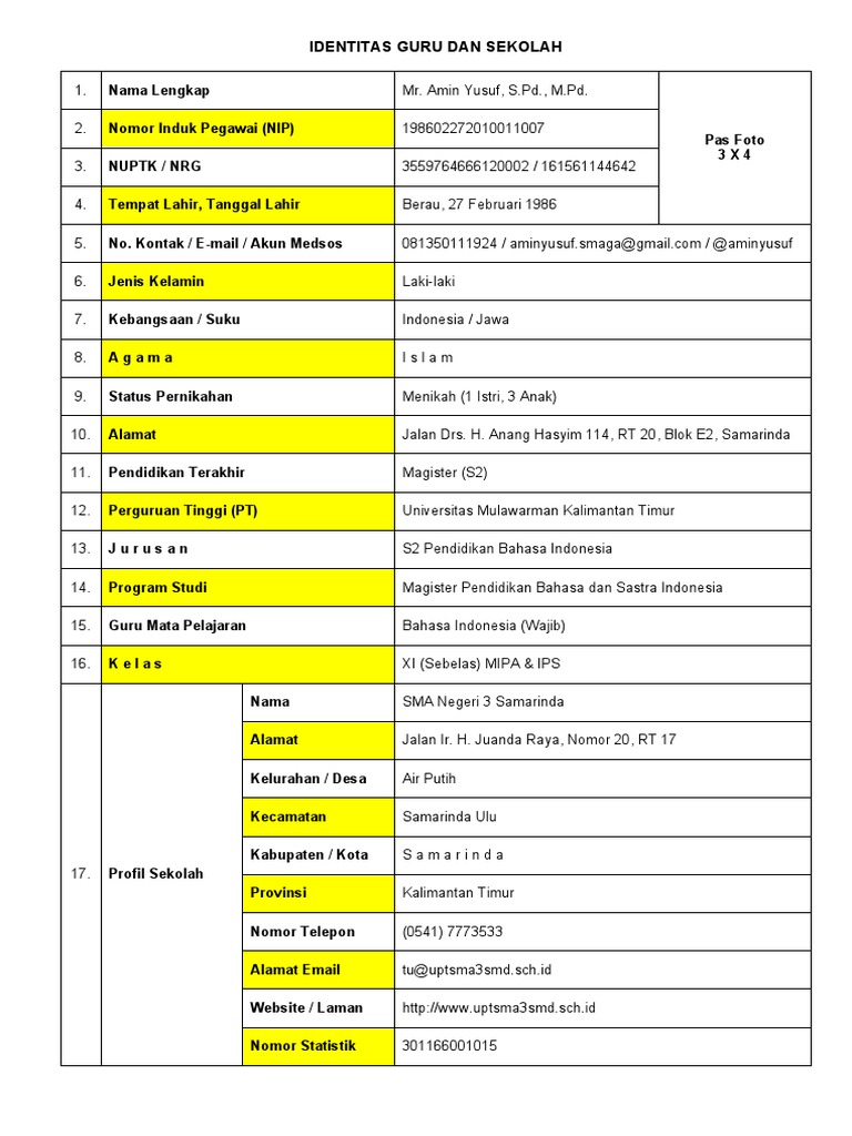 Profil Guru dan Sekolah | PDF
