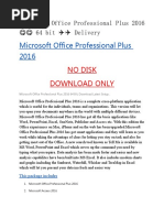 Microsoft Office Professional Plus 2016: No Disk Download Only