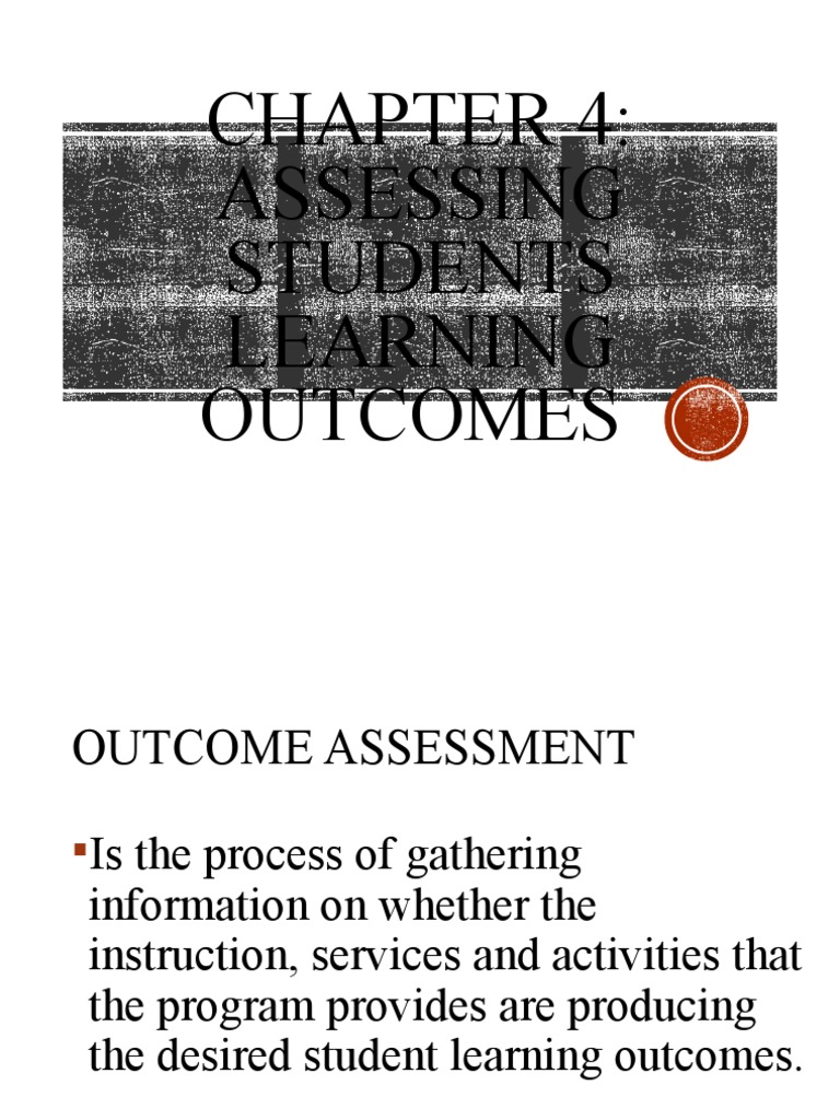Chapter 4: Assessing Learning Outcomes | PDF | Educational Assessment ...