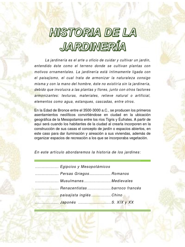 Historia de la Jardinería a Través del Tiempo | PDF | Mesopotamia ...