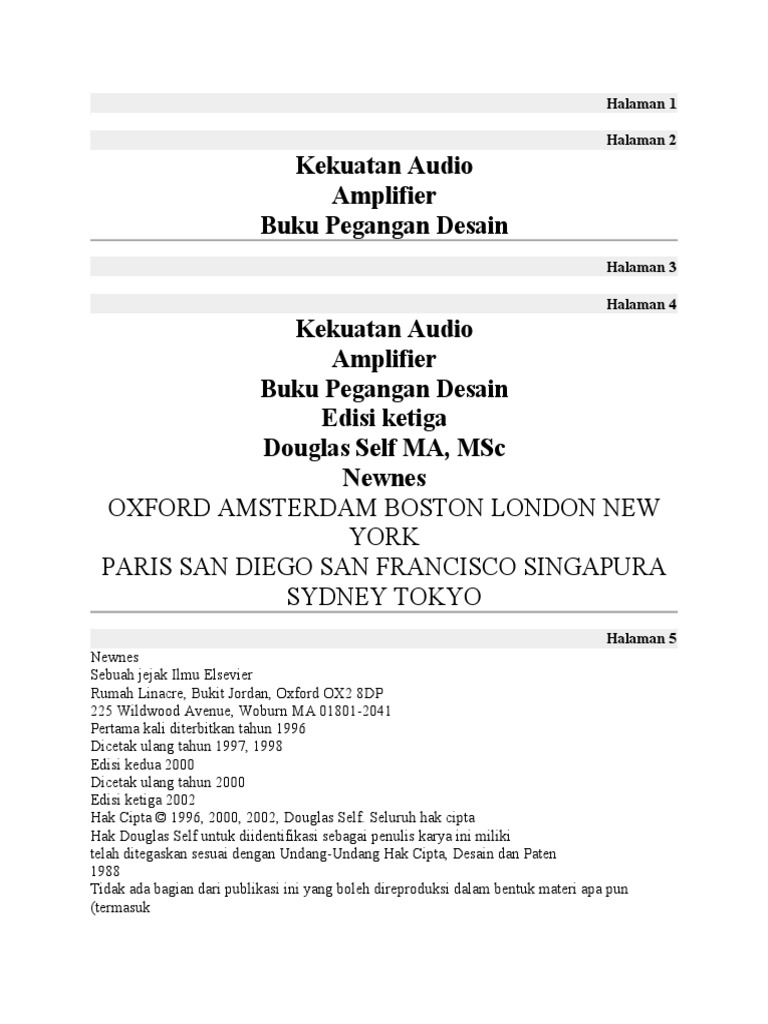 Kekuatan Audio Amplifier Book Chapter Pdf